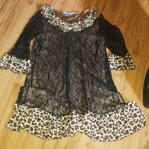 Elegant Black and Gold Ruffled Top